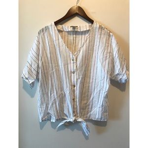 ❤️Sold❤️Falls Creek Tie Front Striped Blouse